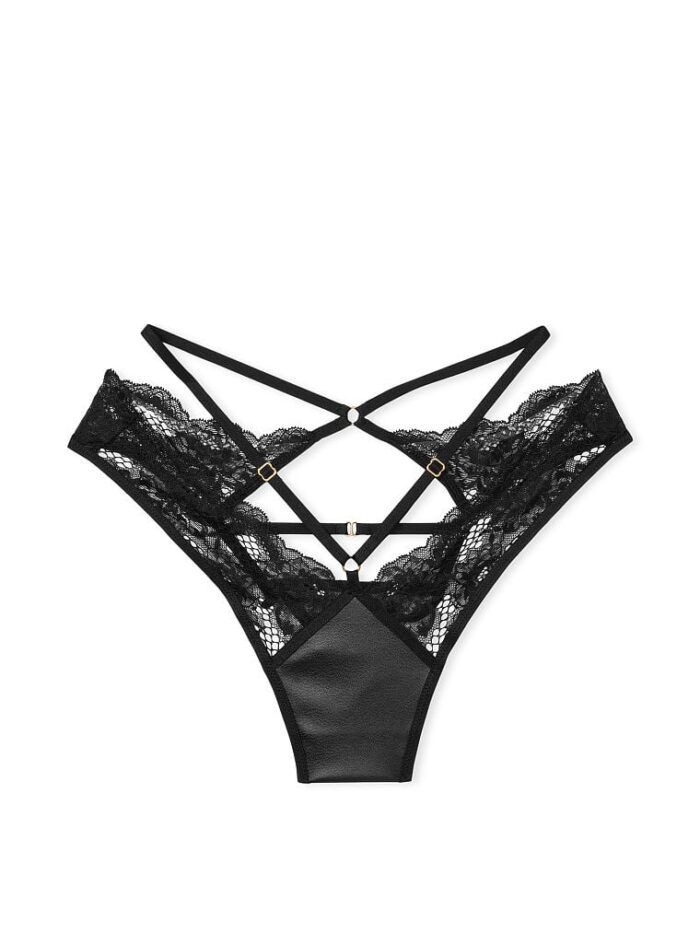 Відкриті трусики Victoria's Secret Very Sexy Fishnet Leather Open Back Brazilian - Зображення 4