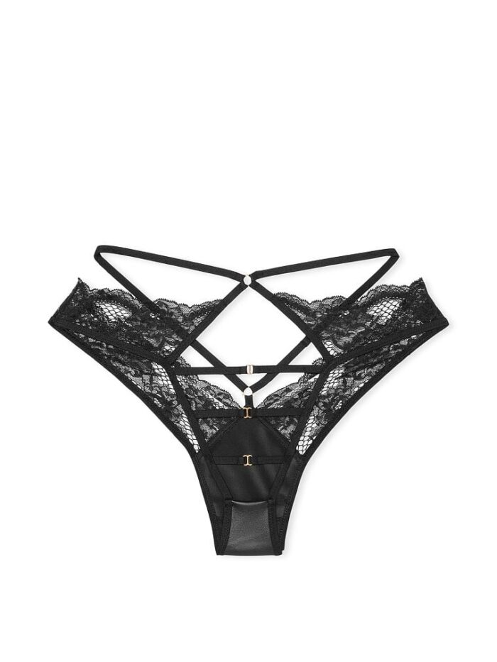 Відкриті трусики Victoria's Secret Very Sexy Fishnet Leather Open Back Brazilian - Зображення 3