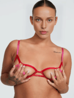 Комплект білизни Victoria's Secret Very Sexy Heartware Open-Cup Strappy Demi Bra + Thong Panty - Зображення 2