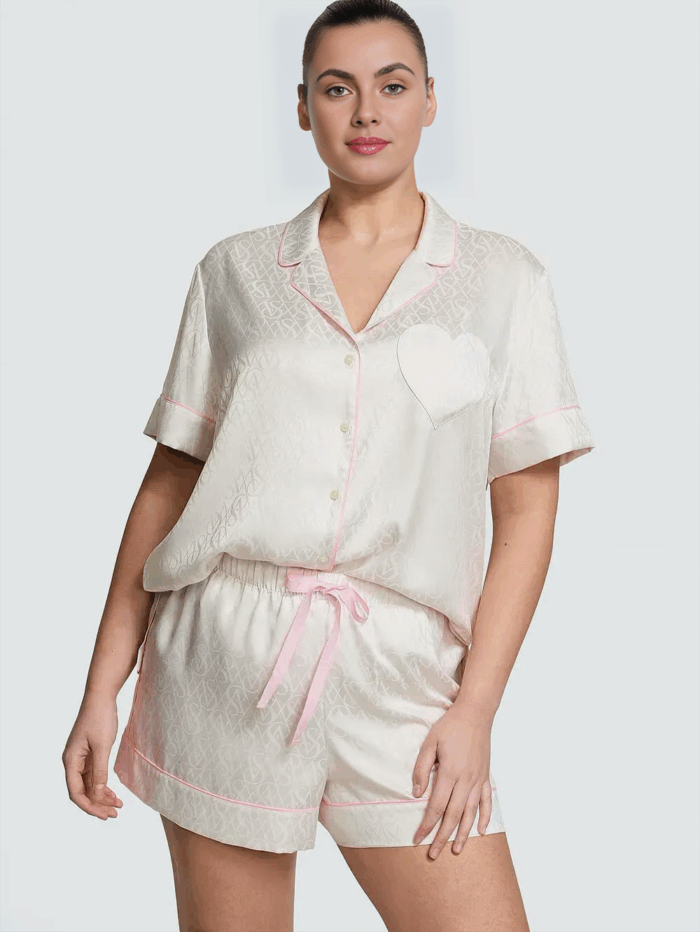Піжама Victoria's Secret Glazed Satin Heart Short Pajama Set - Зображення 1