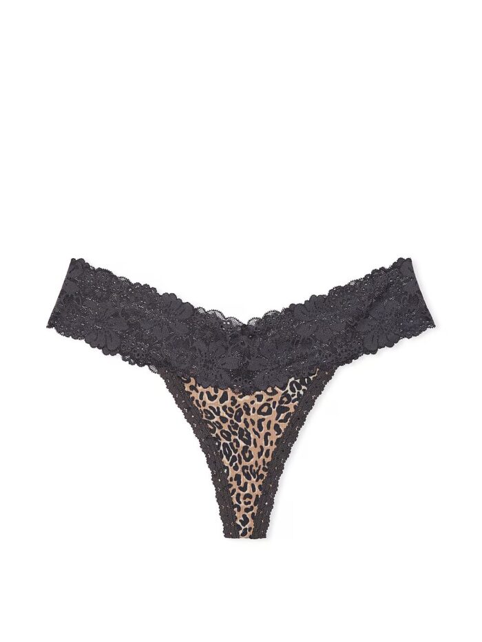 Бавовняні трусики тонг PINK Wink Lace-Trim Thong Panty - Зображення 3