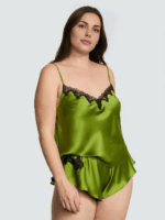 Комплект для сну Victoria's Secret Satin Rose Lace-Trim Cami & Flutter Short Set
