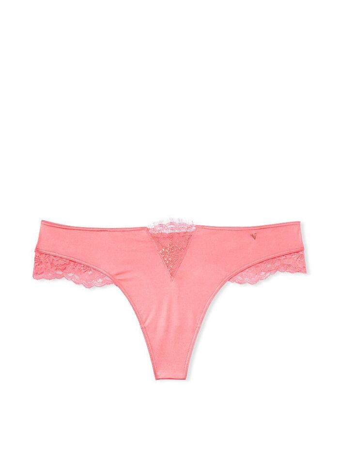 Трусики тонг Victoria's Secret Micro Lace Inset Thong Panty — изображение 3