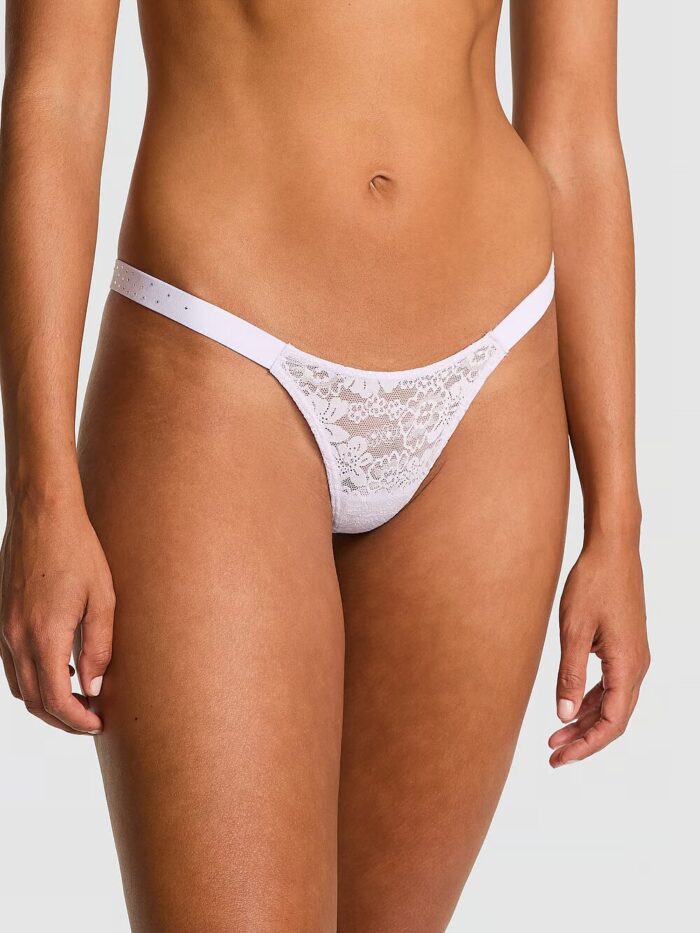 Мереживні трусики тонг PINK Wink Bling Lace Micro Thong Panty - Зображення 1