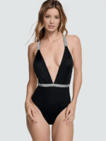 Cуцільний купальник зі стразами Victoria's Secret Swim Shine Plunge One-Piece Swimsuit