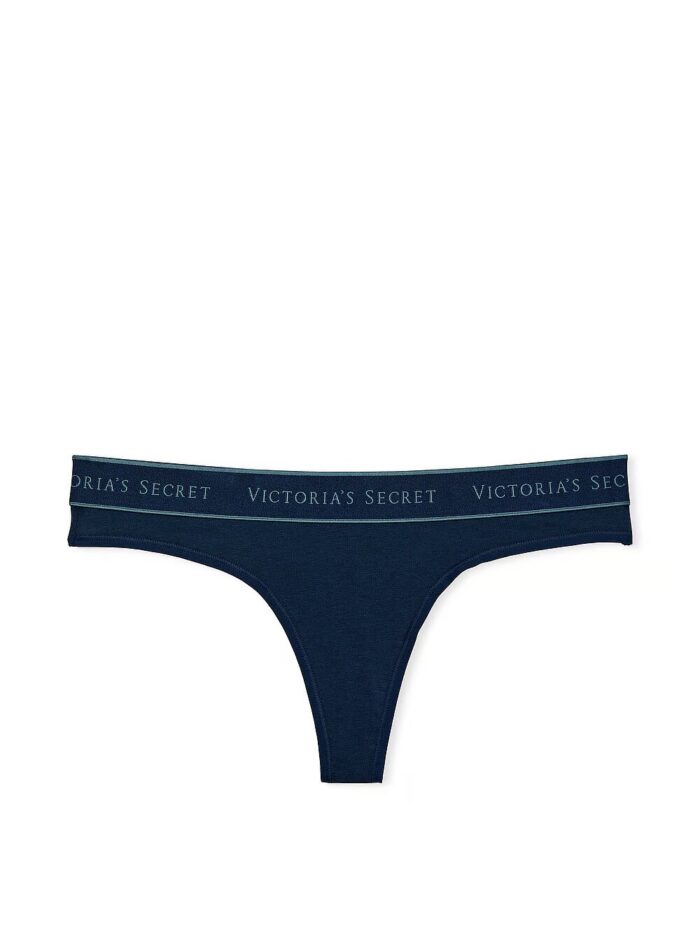 Бавовняні трусики тонг Victoria's Secret Logo Cotton Thong Panty - Зображення 3