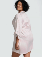 Атласний халат-кімоно Victoria's Secret Satin Short Piped Robe - Зображення 2