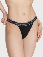 Бавовняні трусики Victoria's Secret COTTON Logo Cotton Tanga Panty