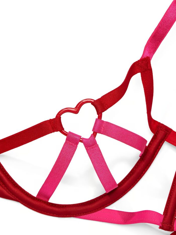 Комплект білизни Victoria's Secret Very Sexy Heartware Open-Cup Strappy Demi Bra + Thong Panty - Зображення 9