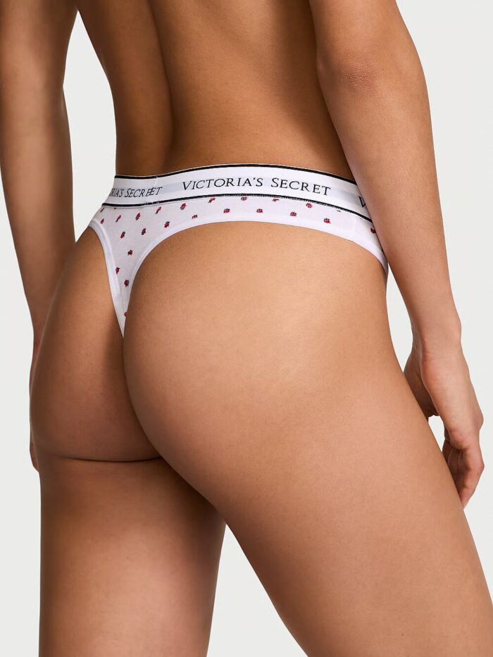 Бавовняні трусики тонг Victoria's Secret Logo Cotton Thong Panty - Зображення 2