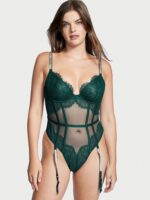 Боді з підв'язками Victoria's Secret Shine Strap Lace Teddy with Garters