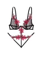 Боді Victoria's Secret VERY SEXY VERY SEXY Ziggy Glam Floral Embroidery Unlined Cutout Teddy - Зображення 3