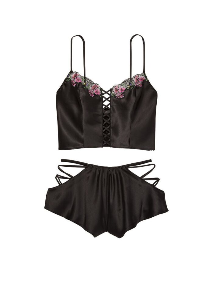 Комплект для сну Victoria's Secret Lace-Up Satin Cami Set - Зображення 4
