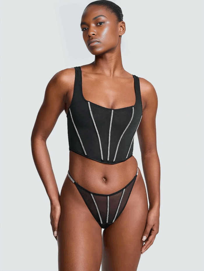 Комплект білизни Victoria's Secret Very Sexy Sheer Shine Corset Top - Зображення 1
