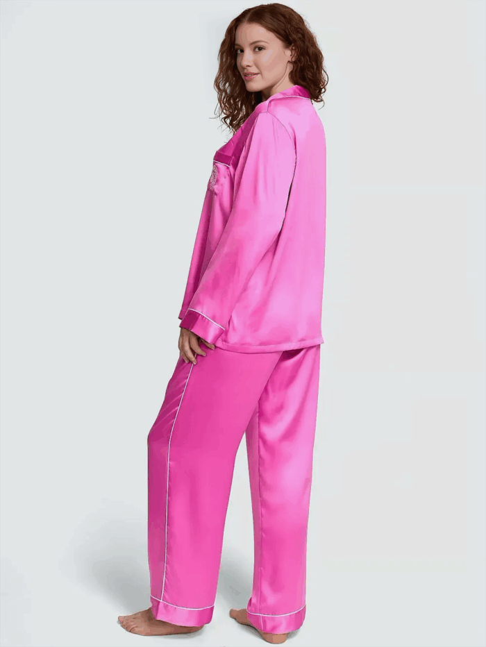 Атласна піжама Victoria's Secret Glazed Satin Long Pajama Set — изображение 2