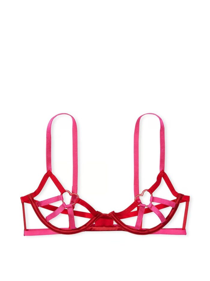 Комплект білизни Victoria's Secret Very Sexy Heartware Open-Cup Strappy Demi Bra + Thong Panty - Зображення 10