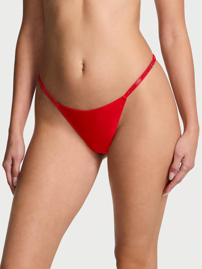 Трусики тонг Dream Angels Satin Twinkle Bow V-String Panty - Зображення 3