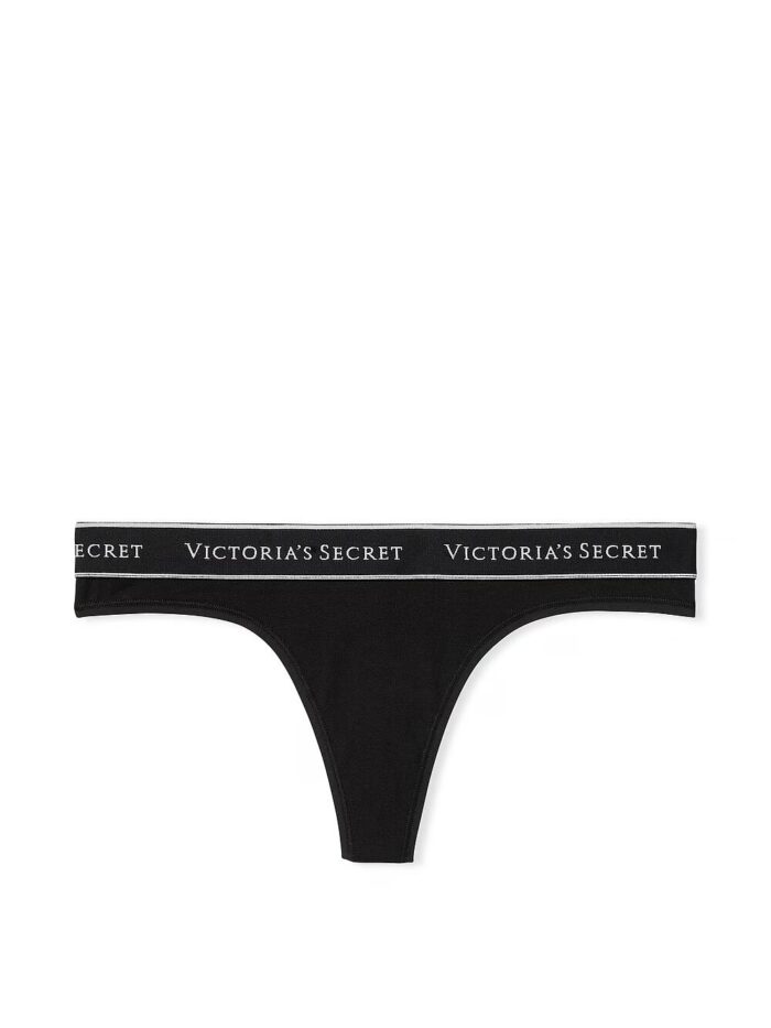 Бавовняні трусики тонг Victoria's Secret Logo Cotton Thong Panty - Зображення 3