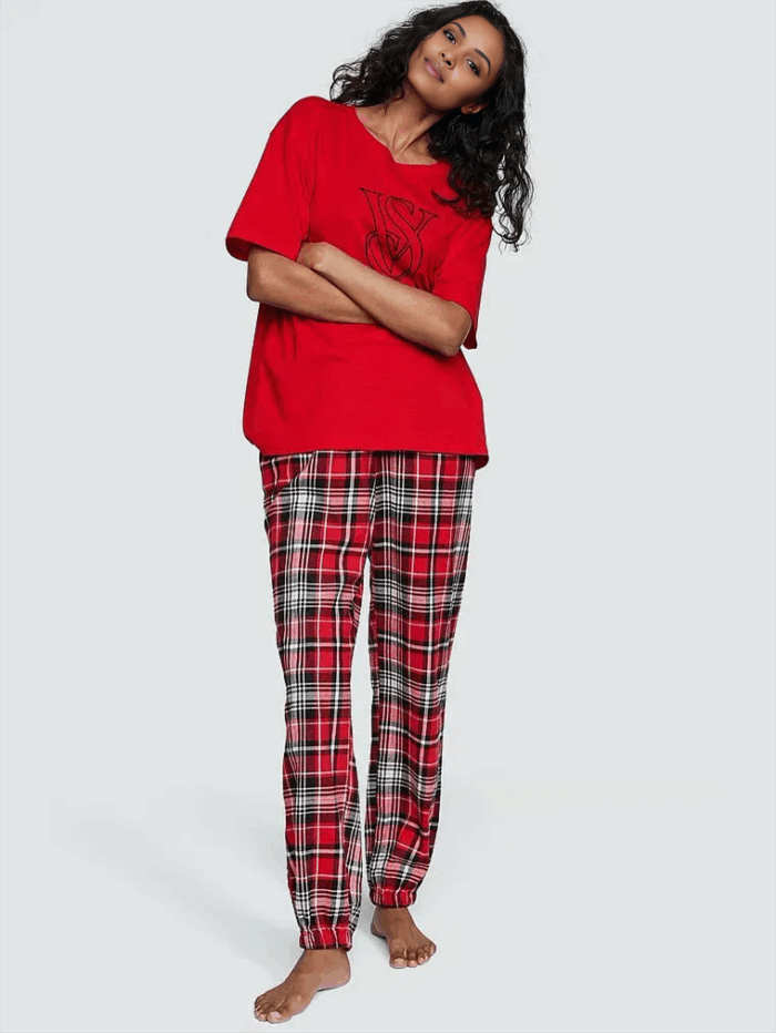 Піжама Victoria's Secret Flannel Jogger Tee-jama - Зображення 1