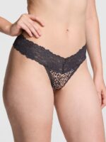 Бавовняні трусики тонг PINK Wink Lace-Trim Thong Panty