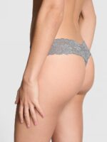 Бавовняні трусики тонг PINK Wink Lace-Trim Thong Panty - Зображення 2