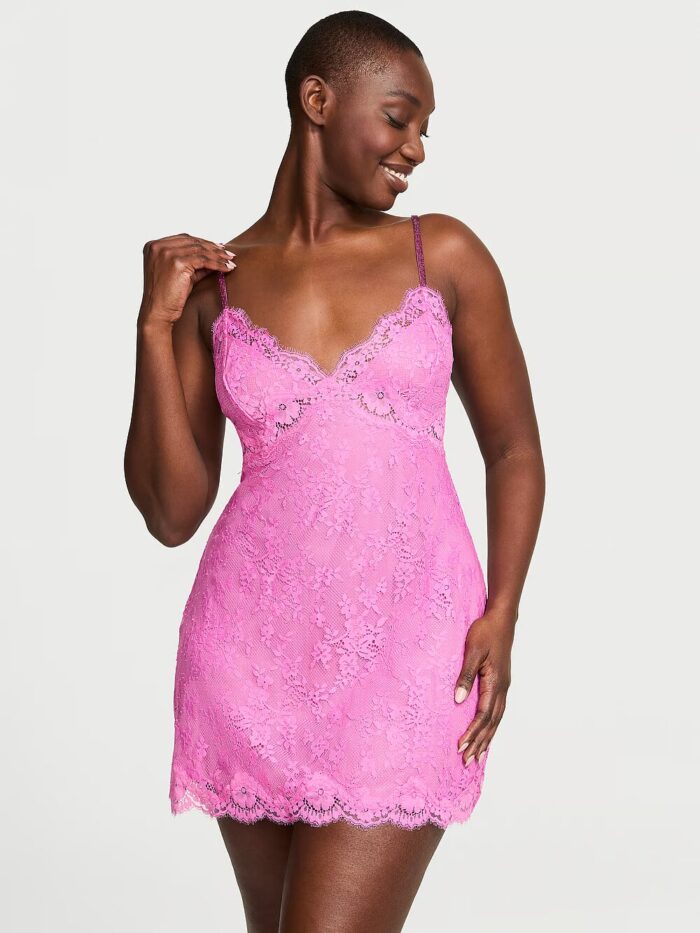 Мереживний пеньюар Victoria's Secret Twinkle Strap Lace Slip Dress - Зображення 1