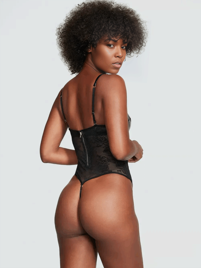 Боді балконет зі штучної лакованої шкіри Victoria's Secret Very Sexy VERY SEXY Faux Patent Leather Lace Balconette Teddy — изображение 2