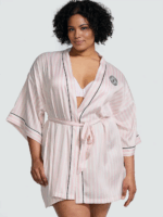Атласний халат-кімоно Victoria's Secret Satin Short Piped Robe