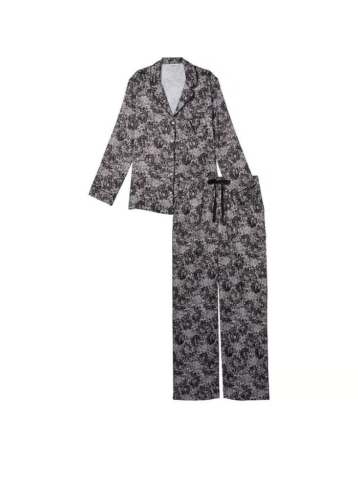 Атласна піжама Victoria's Secret Satin Long Pajama Set - Зображення 4