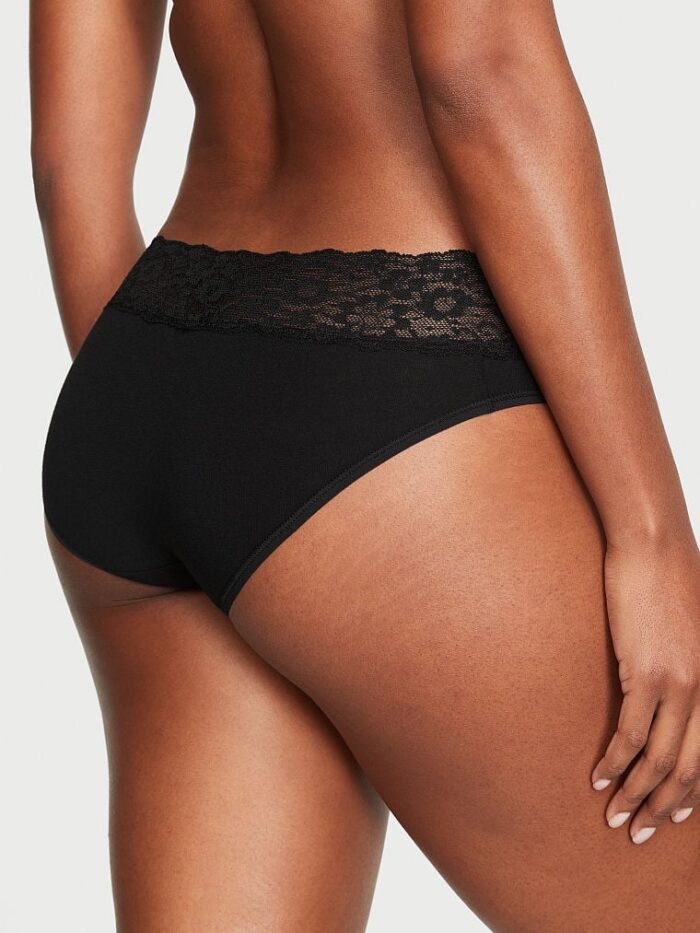 Бавовняні трусики хіпхагер Victoria's Secret Lace Waist Cotton Hiphugger Panty - Зображення 2