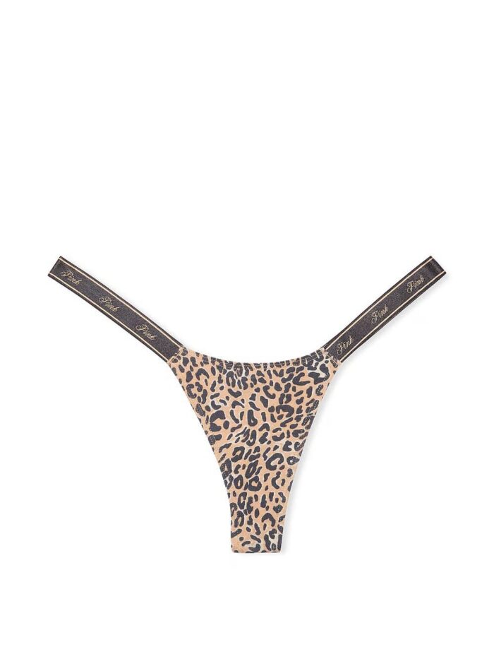 Бавовняні трусики тонг PINK Logo Cotton Micro Thong Panty - Зображення 3