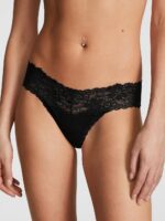Бавовняні трусики тонг PINK Wink Lace-Trim Thong Panty
