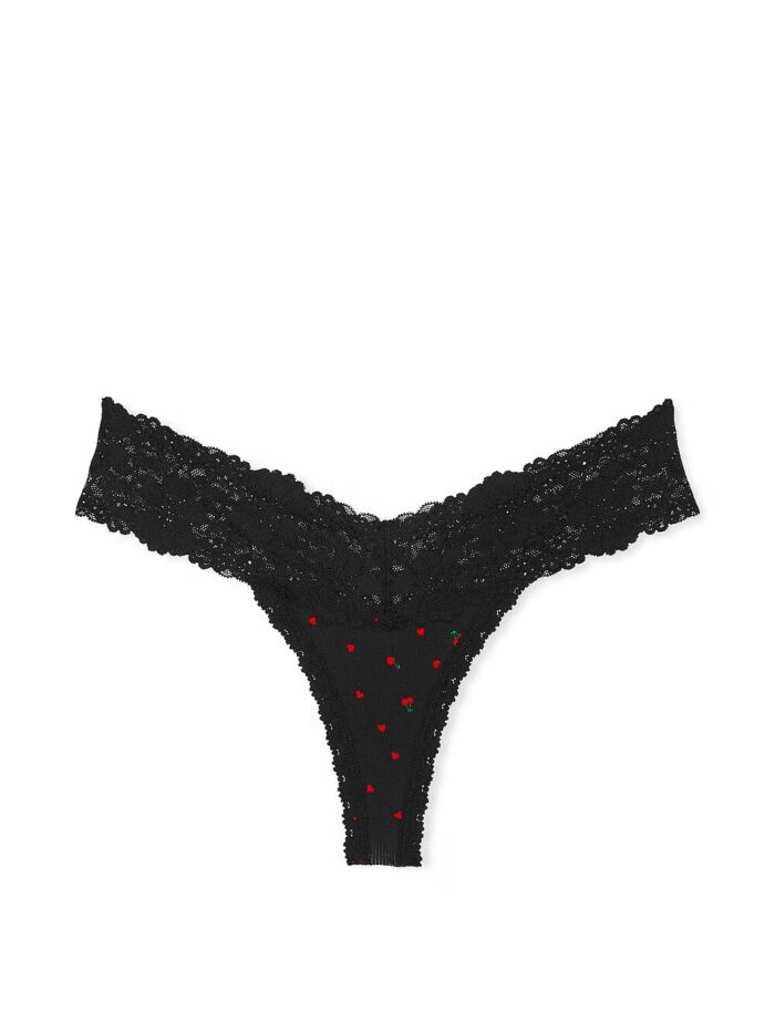 Бавовняні трусики тонг PINK Wink Lace-Trim Thong Panty - Зображення 3