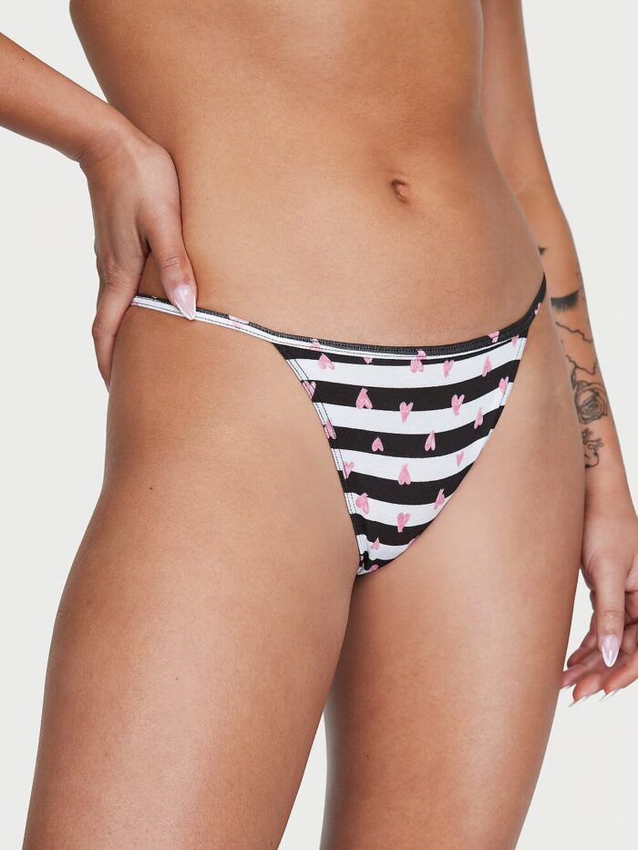 Бавовняні трусики тонг Victoria's Secret Stretch Cotton V-String Panty - Зображення 1