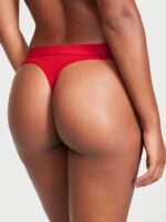 Бавовняні трусики Victoria's Secret Cotton Shine Patch Thong Panty (червоні) — изображение 2