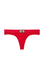 Бавовняні трусики Victoria's Secret Cotton Shine Patch Thong Panty (червоні) — изображение 3