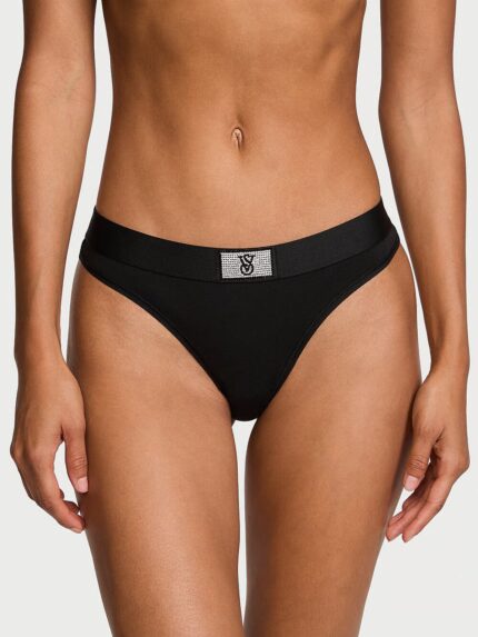 Бавовняні трусики Victoria's Secret Cotton Shine Patch Thong Panty