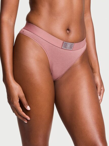 Бавовняні трусики Victoria's Secret Cotton Shine Patch Thong Panty