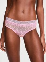 Мереживні трусики Victoria's Secret Logo Flocked Hearts Hiphugger Panty