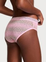 Мереживні трусики Victoria's Secret Logo Flocked Hearts Hiphugger Panty - Зображення 2