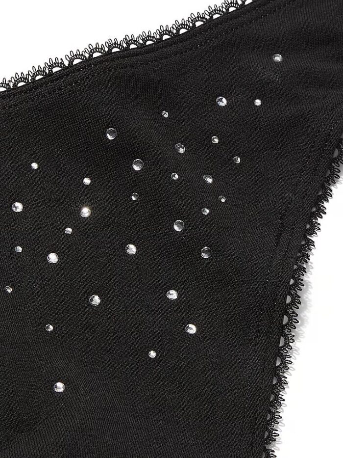 Бавовняні трусики Victoria's Secret Stretch Cotton Scatter Shine High-Leg Scoop Thong Panty - Зображення 4