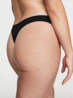 Бавовняні трусики Victoria's Secret Stretch Cotton Scatter Shine High-Leg Scoop Thong Panty - Зображення 2