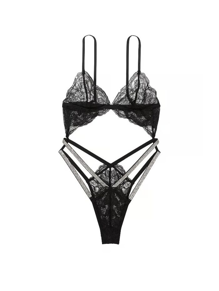Боді Victoria's Secret Very Sexy Lace Triangle Chain Shine Strap Teddy - Зображення 4