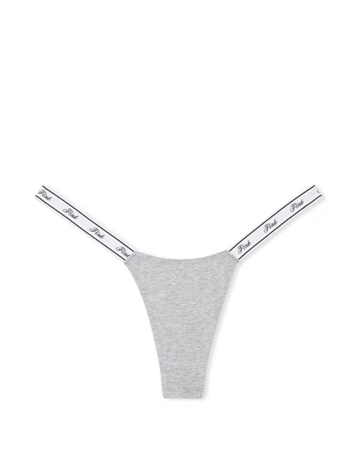 Бавовняні трусики тонг PINK Logo Cotton Micro Thong Panty - Зображення 3