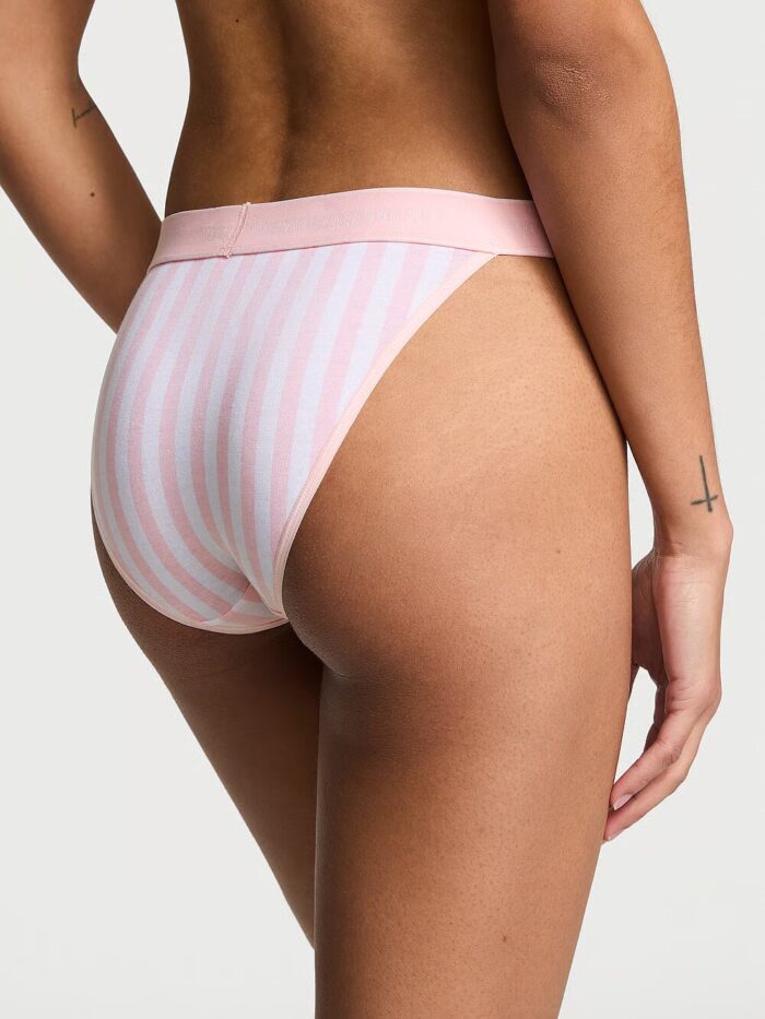 Бавовняні трусики Victoria's Secret COTTON Logo Cotton Tanga Panty — изображение 2
