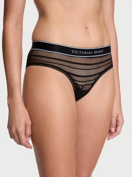 Мереживні трусики хіпхагер Victoria's Secret Logo Lace Hiphugger Panty