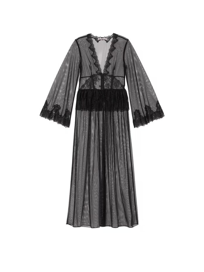 Халат Victoria's Secret Rose Lace & Tulle Corset Long Robe - Зображення 4