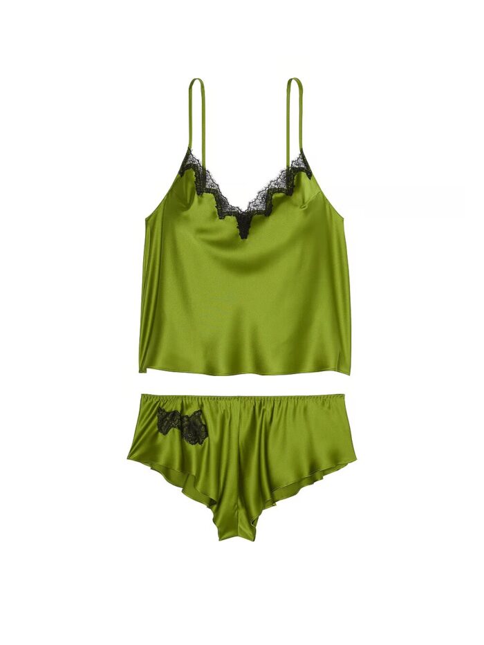 Комплект для сну Victoria's Secret Satin Rose Lace-Trim Cami & Flutter Short Set - Зображення 4