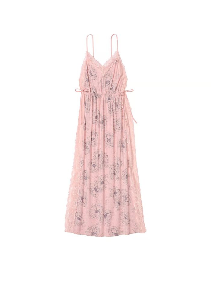 Нічна сорочка Victoria's Secret Modal Lace-Trim High-Slit Maxi Slip Dress - Зображення 3