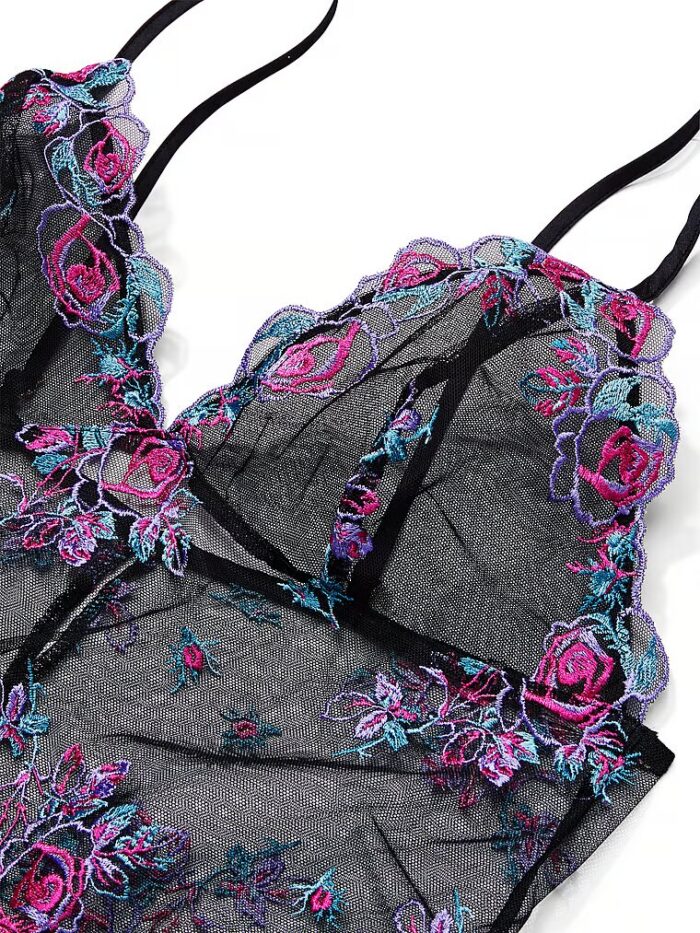 Пеньюар із сіточки з квітковою вишивкою SHEER MESH SLIP VICTORIA'S SECRET - Зображення 3
